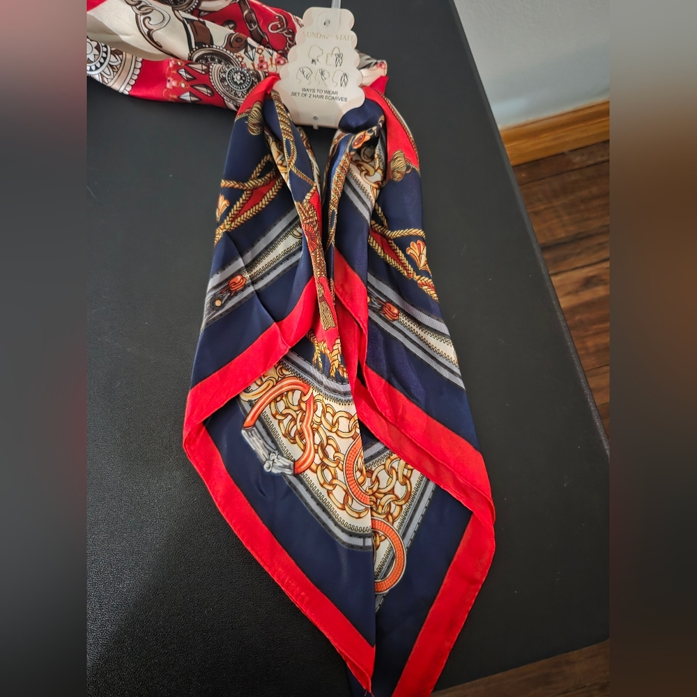 2 Sets of Red and Blue Scarves - Picture 2 of 5